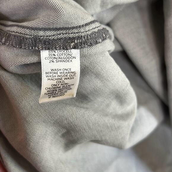 Lou & Grey size small gray chambray pullover top blouse shirt - Picture 3 of 4